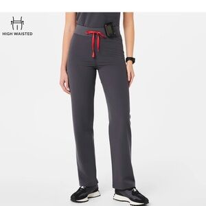 Figs - High Waisted Livingston Basic Scrub Pants - Space grey - Large